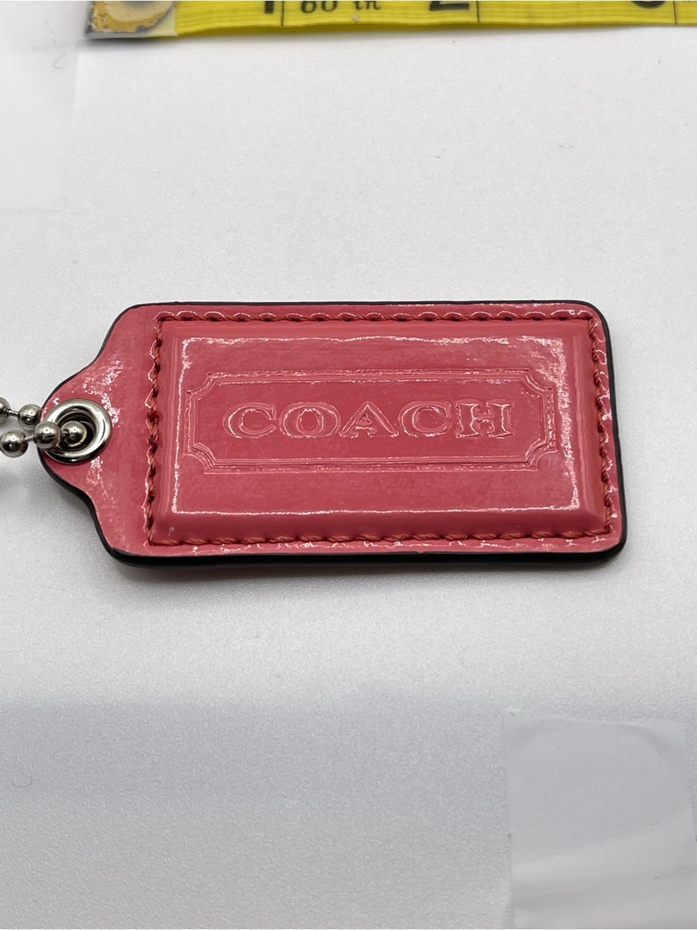 Coach Glossy Pink Patent Leather Hang Tag Charm